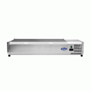 Présentoir à ingrédients réfrigéré couvercle inox pour 8 bacs gn1/3 - PESL3888GR-S
