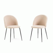 RATTATAN Lot de 2 chaises en tissu teddy d’intérieur, pieds en métal, rembourrées pour cuisine, salle à manger, bar ou restaurant – Sara Teddy RATTATAN Lot de 2 chaises en tissu teddy d’intérieur, pieds en métal, rembourrées pour cuisine, salle à manger, bar ou restaurant – Sara Teddy