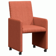 VidaXL Chaises de Salle à Manger avec Roues 2 pcs Rouge orange Modèle Boréal Moderne - 42017806