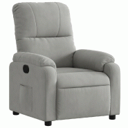 VidaXL Fauteuil inclinable gris clair tissu microfibre Modèle Irelonis - 373450