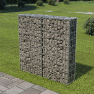 Vidaxl mur à gabion avec couvercles acier galvanisé 100x20x100 cm 143578