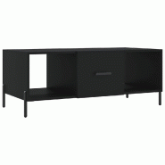 VidaXL Table basse noir 102x50x40 cm bois d'ingénierie Modèle Aero Prime Plus - 829309