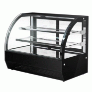 Vitrine réfrigérée positive à poser noire avec vitre bombée - 105 L