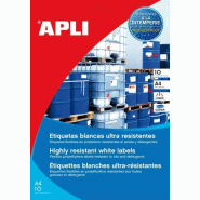 Apli 240 étiquettes polyéthylène blanches, format 64,6 x 33,8 mm (10 feuilles / cdt) - 8410782169253