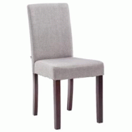 Décoshop26 - Chaise de salle à manger x1 design moderne en tissu gris clair et pieds en bois marron 10_0002030 - marron 3000250799225 Décoshop26 - Chaise de salle à manger x1 design moderne en tissu gris clair et pieds en bois marron 10_0002030 - marron 3000250799225