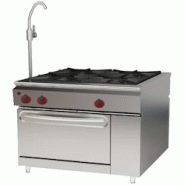 EURAST - Cuisine centrale 4 feux et 1 four traversant, Ã gaz - 1040x1050x900 mm - 29,5 Kw - 40071010 - inox 40071010 EURAST - Cuisine centrale 4 feux et 1 four traversant, Ã gaz - 1040x1050x900 mm - 29,5 Kw - 40071010 - inox 40071010