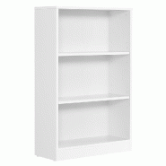 Helloshop26 - Bibliothèque à 3 niveaux avec cloisons réglables pour salon chambre des enfants bureau blanc 40 x 24 x 93 blanc 12_0004191 - blanc 30