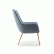 Fauteuil Cosy Lounge pied bois dossier haut Fauteuil Cosy Lounge pied bois dossier haut