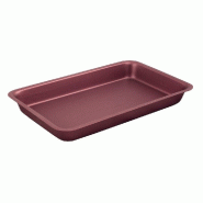 Plateau inox 25,5x15,75x3cm bordeaux