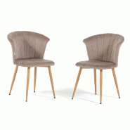 RATTATAN Lot de 2 chaises d’intérieur en velours avec pieds en métal, élégantes pour cuisine, salle à manger, bars et restaurants – LIVIA Gri RATTATAN Lot de 2 chaises d’intérieur en velours avec pieds en métal, élégantes pour cuisine, salle à manger, bars et restaurants – LIVIA Gri