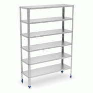 Rayonnage en acier inoxydable à 6 niveaux avec tablettes de 0,8 mm d'épaisseur 1400x600x1750 mm Fabricant : Fricosmos. Référence : 910060132 - FRI