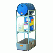 Rayonnage rétention 65 l - pour stockage de 1 fût de 60 l avec plan de pose