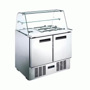 Romux® Table à pizza réfrigérée à 2 portes 90 x 70 cm pour plateaux et cloche en verre | Préparation de pizzas et salades - 8435811806626 Romux® Table à pizza réfrigérée à 2 portes 90 x 70 cm pour plateaux et cloche en verre | Préparation de pizzas et salades - 8435811806626