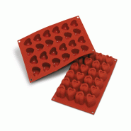 Schneider - Moule en silicone cœur "Passion", Ø 37 x 36 mm, hauteur : 23 mm - rouge silicone 115090