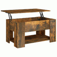VidaXL Table basse Chêne fumé 79x49x41 cm Bois d'ingénierie Modèle Jardin Rho Prime Plus - 819275XL