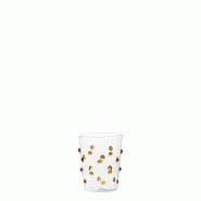 Zafferano Lot De 6 Verres Party Tumbler Junior En Verre Borosilicate Couleur Jaune Or, Design Artisanal À Pois Pour Service De Liqueurs Ou Sauces - d