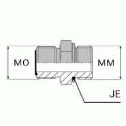 Adaptateur droit mâle ORFS x mâle ISO - 22X150 , 1" , 25.4
