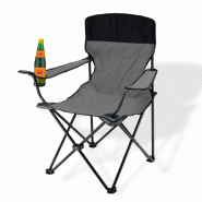 Chaise pliante grise avec porte-boissons - 3031 Chaise pliante grise avec porte-boissons - 3031