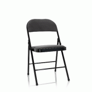 Chaise visiteur / Chaise de conférence / Pliante TUDELA I velours gris foncé hjh OFFICE - gris polyester 803009