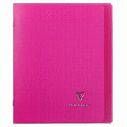 Clairefontaine Lot de 10 Cahier Kover Book 17x22, 96p./48 feuilles 90 g/m² piquées, couv. Transparente rose, Séyès - 3037929514087