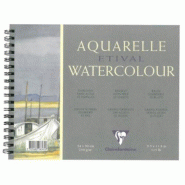 Clairefontaine Lot de 5 Carnet spiralé de 12 feuilles de papier aquarelle Etival grain torchon, 300 g/m², 30x40 - 3329680963625