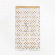 Clairefontaine Sachet de 50 pochettes kraft 50 g/m², 24x35+6cm, motif Pois sur fond blanc - blanc 394111C
