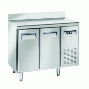 Cool Head table réfrigérée inox 2 portes crédence. Dégivrage auto. Temp. -2°C/+8°C. Mesure 135x70x85/95h. Culasse froide QR2200 - 1738
