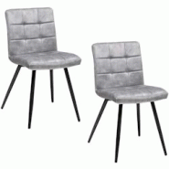 Décoshop26 - Lot de 2 chaises de salle à manger en velours gris rembourrée structure métal noir BUR09094 - gris 3001084669609 Décoshop26 - Lot de 2 chaises de salle à manger en velours gris rembourrée structure métal noir BUR09094 - gris 3001084669609