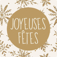 Etiquette cadeau adhésive Flocons or 35x35mm - par 500