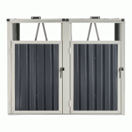 Helloshop26 - Cache poubelle 2 places avec portes à poignée 121 x 146 x 82 cm gris anthracite 03_0006694 - 3001837847766 Helloshop26 - Cache poubelle 2 places avec portes à poignée 121 x 146 x 82 cm gris anthracite 03_0006694 - 3001837847766