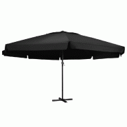 Helloshop26 - Parasol d'extérieur avec mât en aluminium 600 cm noir 02_0008239 - noir aluminium 3000440582729