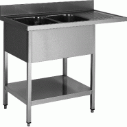 ITALCONCEPT L2G Plonge Inox Soudee, Encastrement Lv Bac Gauche 850mm x 1600mm x 700 mm - 3616350014153