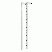Kit montant mur L180cm 'Mas' - blanc - tube robuste 40x25mm - cadre avec crémaillère 200cm - fixation murale - Ref. 45575