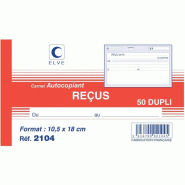 Lot de 10 Carnet Reçus sans TVA - 18x10,5 - 50 dupli - 3416790021045