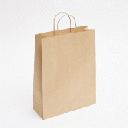 Sac kraft poignées torsadées brun 32x12x41cm - par 50