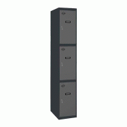 SimonRack Vestiaire Métallique 3 Portes avec Clé, 1800x400x500 mm, Anthracite - Simonlocker - noir métal 8425437105135