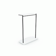 Structure penderie murale L100xP31xH144cm - Noir brillant - Grande capacité - Gamme CUBIK