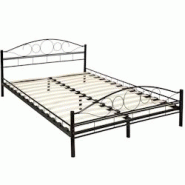Tectake Lit design romantique avec sommier 200 x 140 cm noir/noir - 404515 - noir acier 404515 Tectake Lit design romantique avec sommier 200 x 140 cm noir/noir - 404515 - noir acier 404515