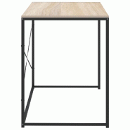 VidaXL Bureau d'ordinateur Noir et chêne 110x60x70cm Bois d'ingénierie Modèle Atlas Office Élégance - 30211