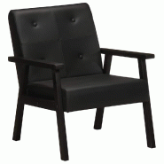 VidaXL Fauteuil noir cuir véritable Modèle Fermontel - 247642