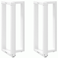 VidaXL Pieds De Table De Bar En T, 2 Pièces, Blanc, 50 X 35 X (90 91) Cm, Acier - blanc 4013077