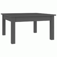 VidaXL Table basse Gris 55x55x30 cm Bois massif de pin Modèle Cosmo Plus - 814231