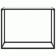 VidaXL Table console Blanc 100x35x75 cm Verre trempé Modèle Zenith Extensible Plus - 322813