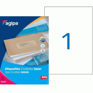 100 étiquettes polyester transparentes, format 210 x 297 mm (100 feuilles A4 / cdt) - 3270241301403