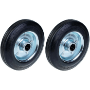 Roue 200mm 8" en caoutchouc noir avec centre en acier pressé 185kg - Lot de 2 Roue 200mm 8" en caoutchouc noir avec centre en acier pressé 185kg - Lot de 2