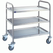 Chariot de service en inox avec 3 niveaux 780x430 mm - 810x500x860 mm - P5014