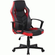 CLP Fauteuil de bureau / Gaming Glendale en similicuir et tissu en maille Noir / Rouge - rouge textile 314716 CLP Fauteuil de bureau / Gaming Glendale en similicuir et tissu en maille Noir / Rouge - rouge textile 314716