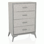Commode SKUFFY 64x35x90cm 4 tiroirs gris hjh LIVING - gris plastique 860011
