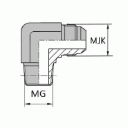 Coude 90° mâle gaz conique x mâle JIS Komatsu® - 1/2' , 20.95 , 24X150