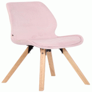 Décoshop26 - Chaise de salle à manger x1 design scandinave en velours rose et pieds en bois carrés clair 10_0007438 - Bois massif 3000266108547